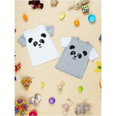 Футболка Chic Panda, размер 86, серый