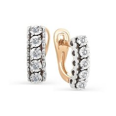 Серьги Master Brilliant, красное золото, 585 проба, бриллиант, , золотистый