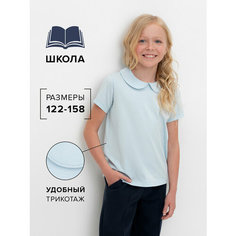 Школьная блуза crockid, размер 64/122, голубой