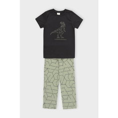 Пижама crockid К 1599/черный,геометрия, размер 56/104, зеленый, черный