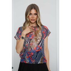 Блуза A-A Awesome Apparel by Ksenia Avakyan, размер 50, коричневый/синий
