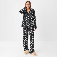 Пижама Kaftan, размер 48/50, черный/белый
