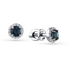 Серьги Master Brilliant, белое золото, 585 проба, бриллиант, сапфир, , серебристый