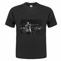 Футболка ONEQ унисекс 50-52 (XL) размер с принтом Eminem, черная, размер XL, черный