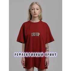 Футболка SEVERCLOTHING, размер XXXL, бордовый