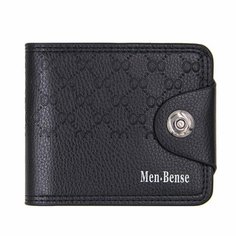 Кошелек Men Bense, фактура тиснение, гладкая, черный