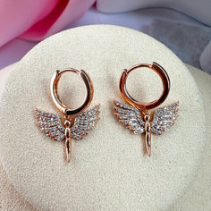 Серьги с подвесками, конго XUPING JEWELRY, циркон, размер 27 мм, золотой