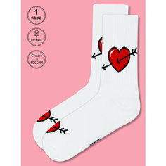 Носки Kingkit, размер 36-41, белый/розовый