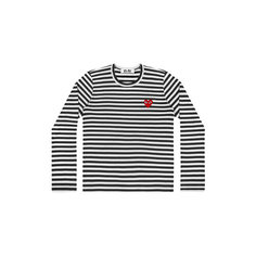 Лонгслив Comme des Garcons PLAY Striped, размер XXXL, , чёрный