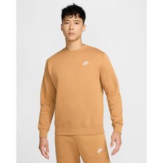 Свитшот спортивный NIKE M NSW CLUB CRW BB, размер 2XL, , flax/white