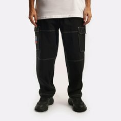 Брюки карго Butter Goods Contrast Stitch Cargo Pants, размер 2XL, чёрный