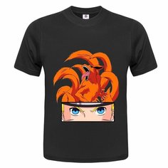 Футболка ONEQ унисекс 52-54 (XXL) размер с принтом Narutomaki, черная, размер XXL, черный