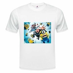 Футболка ONEQ унисекс 68-70 (6XL) размер с принтом Гадкий Я, белая, размер 6XL, белый