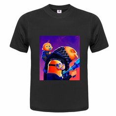 Футболка ONEQ унисекс 68-70 (6XL) размер с принтом Гадкий Я, черная, размер 6XL, черный
