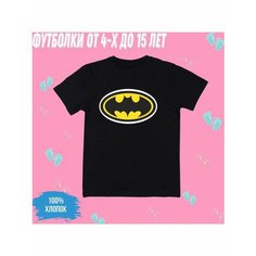 Футболка Zerosell знак бэтмен, размер 10 лет, черный