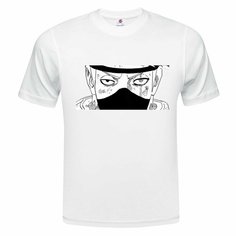 Футболка ONEQ унисекс 56-58 (3XL) размер с принтом Narutomaki, белая, размер 3XL, белый