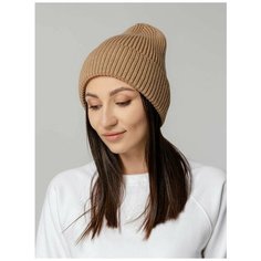 Шапка бини Sherst, размер 60, коричневый