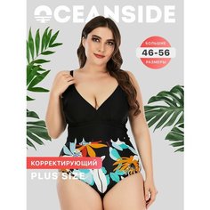 Купальник OCEANSIDE Большие размеры, размер XL, черный, оранжевый, бирюзовый, белый