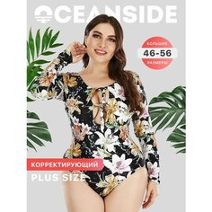 Купальник OCEANSIDE Большие размеры, размер L, оранжевый, черный, белый