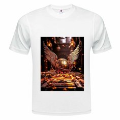 Футболка ONEQ унисекс 68-70 (6XL) размер с принтом Мяч квиддич, белая, размер 6XL, белый