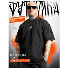 Футболка Премиум, размер 60-62, серый, черный Am Me