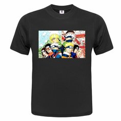 Футболка ONEQ унисекс 50-52 (XL) размер с принтом Narutomaki, черная, размер XL, черный