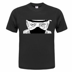 Футболка ONEQ унисекс 68-70 (6XL) размер с принтом Narutomaki, черная, размер 6XL, черный