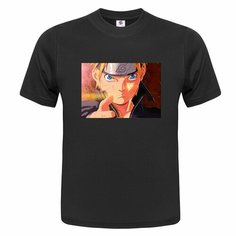 Футболка ONEQ унисекс 64-66 (5XL) размер с принтом Narutomaki, черная, размер 5XL, черный