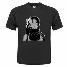 Футболка ONEQ унисекс 50-52 (XL) размер с принтом Narutomaki, черная, размер XL, черный