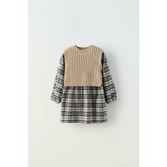 Платье Zara повседневная, размер 80, серый, синий, черный, бежевый