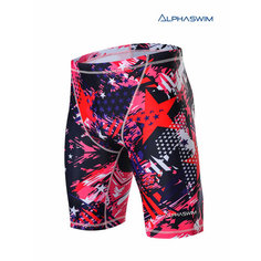 Плавки ALPHASWIM джаммеры, размер XL/52, красный/синий