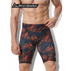 Плавки ALPHASWIM джаммеры, размер XXL/54, белый, красный, черный