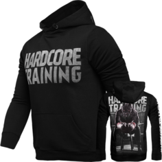 Худи спортивное HARDCORE TRAINING, размер 48/50, , черный