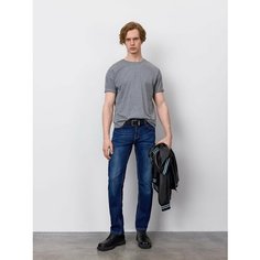 Джинсы JUST CLOTHES, размер 38/32, синий/коричневая строчка