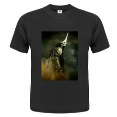 Футболка ONEQ унисекс 50-52 (XL) размер с принтом Властелин колец, черная, размер XL, черный