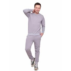 Костюм спортивный , размер 56, светло-серый Нет бренда