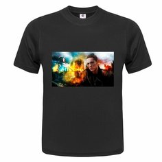 Футболка ONEQ унисекс 50-52 (XL) размер с принтом Eminem, черная, размер XL, черный