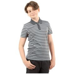 Поло N.O.A., размер 128, серый/полоски NOA