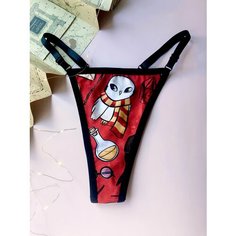 Трусы , размер M-L, черный, красный Caramel Underwear