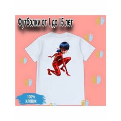 Футболка Zerosell Леди Баг мультфильм герой, размер 1 год, белый