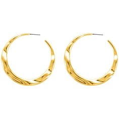 Серьги конго, пусеты Kalinka modern story, размер 50 мм, золотистый