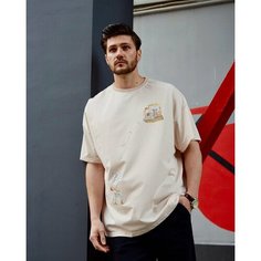 Футболка RETRIKA, размер Standard Oversize, беж/молочный