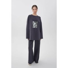 Лонгслив Alexandra Talalay, размер XS-S, , графитовый