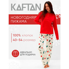 Пижама Kaftan, размер 52/54, красный
