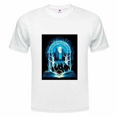 Футболка ONEQ унисекс 68-70 (6XL) размер с принтом Властелин колец, белая, размер 6XL, белый