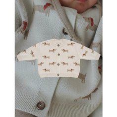 Кардиган Loomknits, размер 80, бежевый