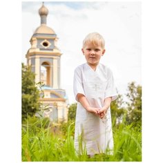 Крестильная рубашка Святополье, размер 104-110, белый