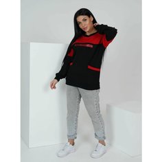 Свитшот LOVETEX.STORE, размер 44, , черный, красный