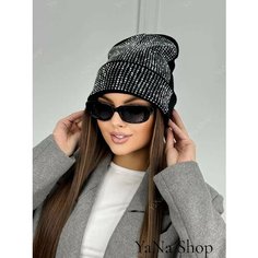 Шапка бини , размер 52-58, черный Yana Shop