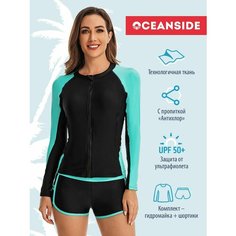 Купальник OCEANSIDE Sport, размер M, черный, зеленый